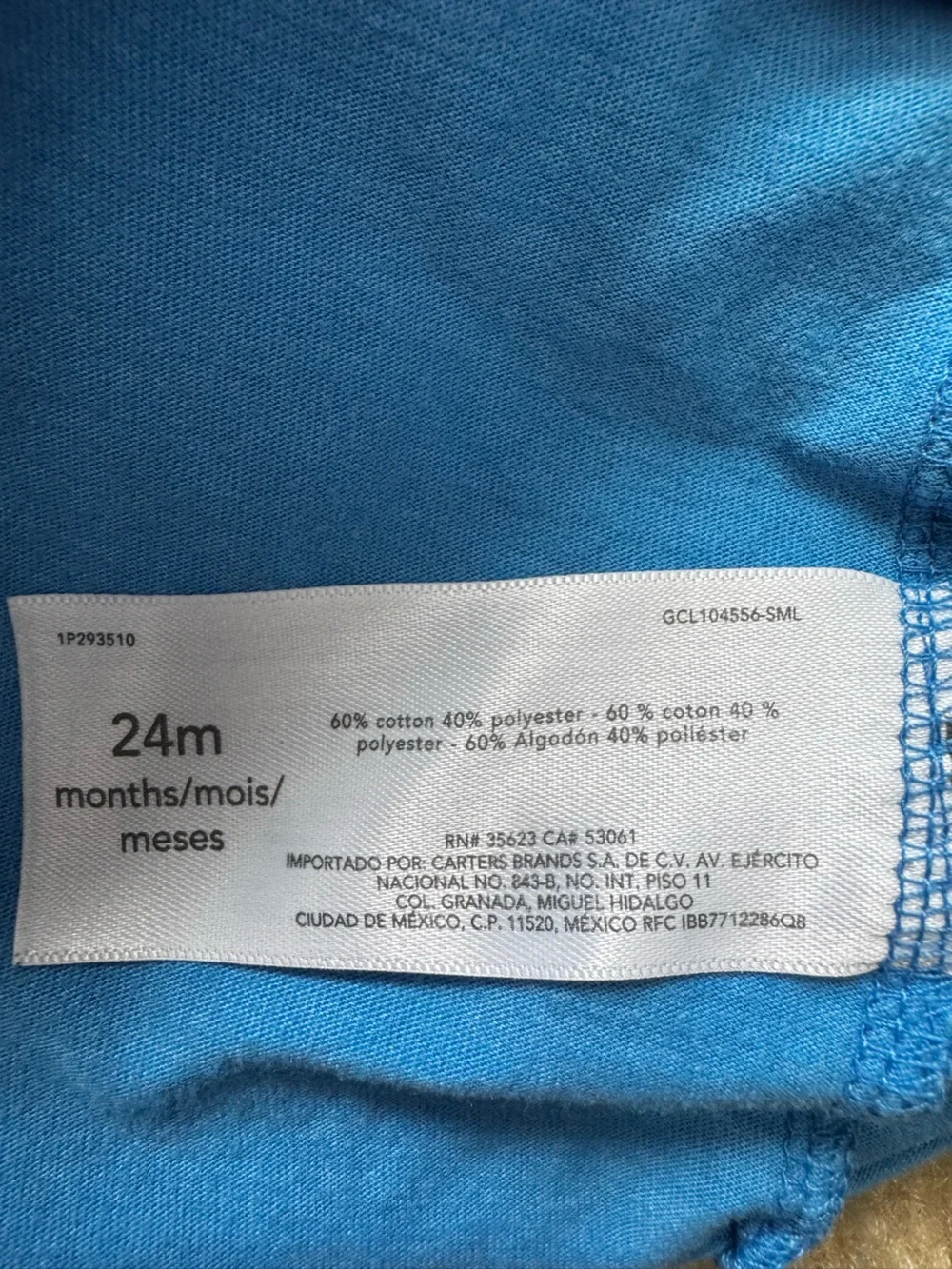 Carter's Blue, Yellow & Gray Tank Top